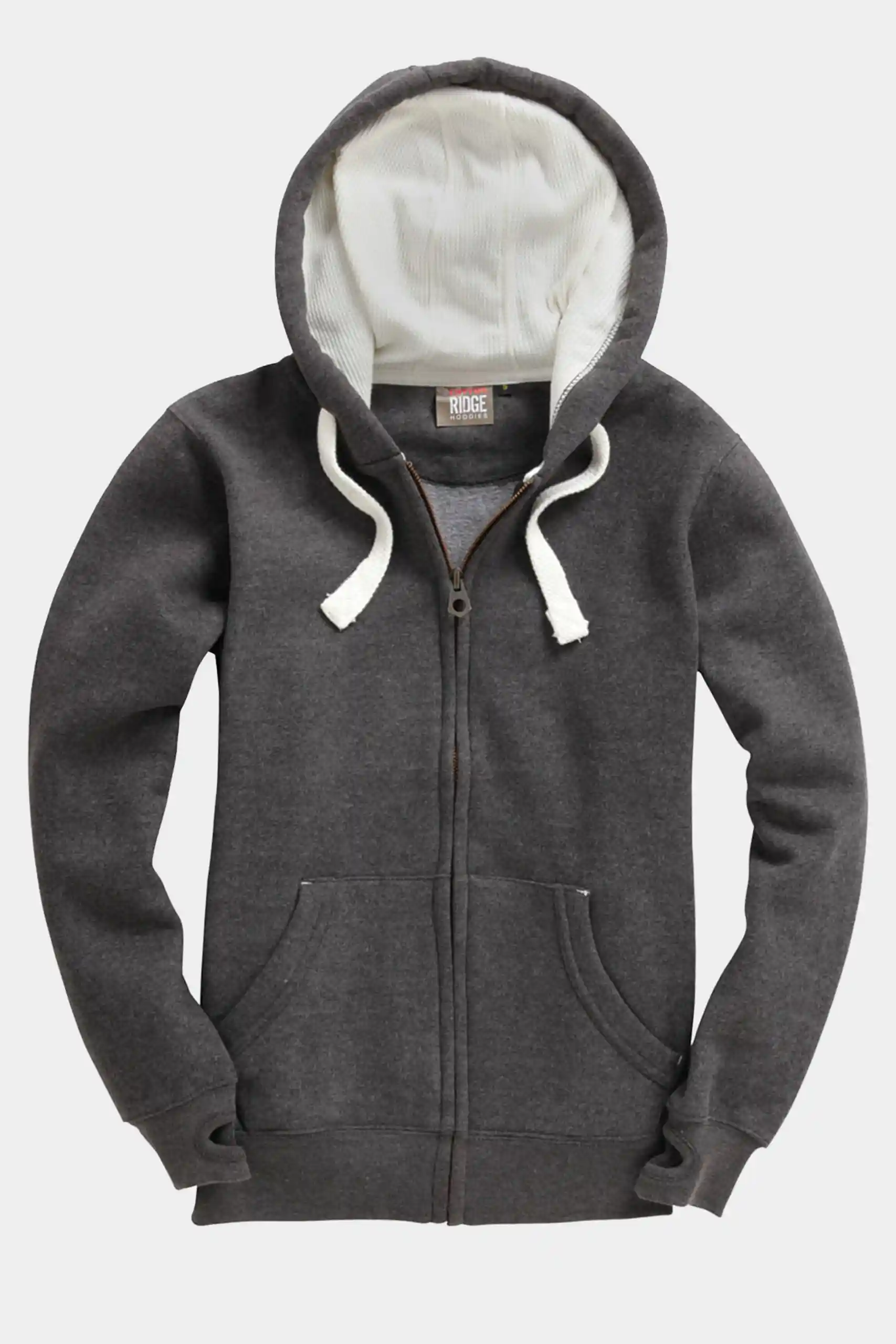 Black melange ultra premium zipper hoodie made from soft cotton by Cotton Ridge, authentic leftover stock at Telo.pk