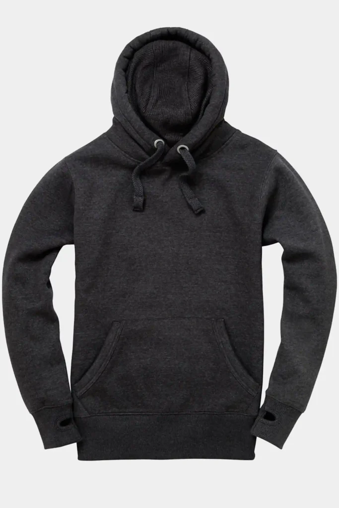 Dusty black ultra premium pullover hoodie made from soft cotton by Cotton Ridge, authentic leftover stock at Telo.pk