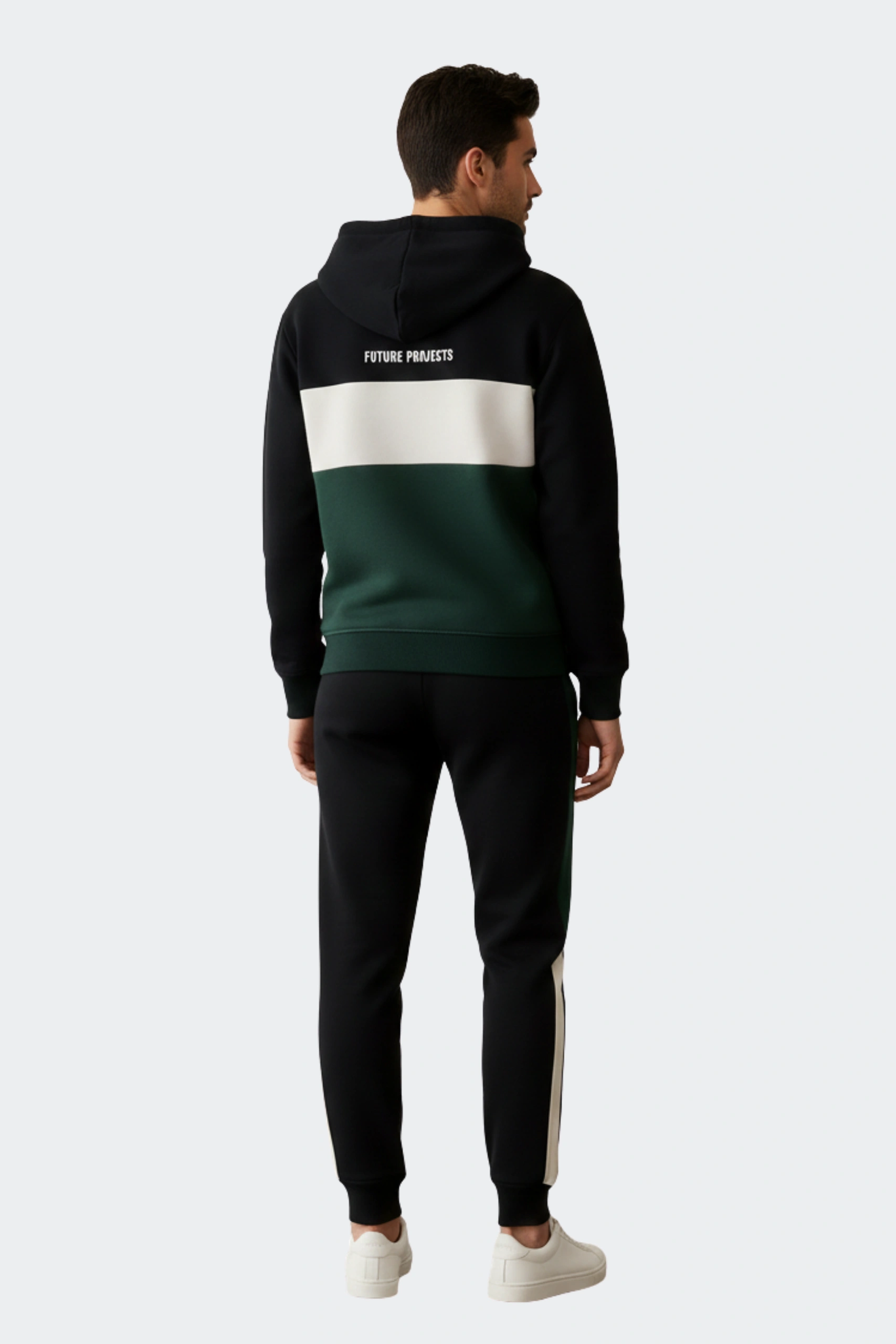 Premium tri-color hoodie and jogger set for men