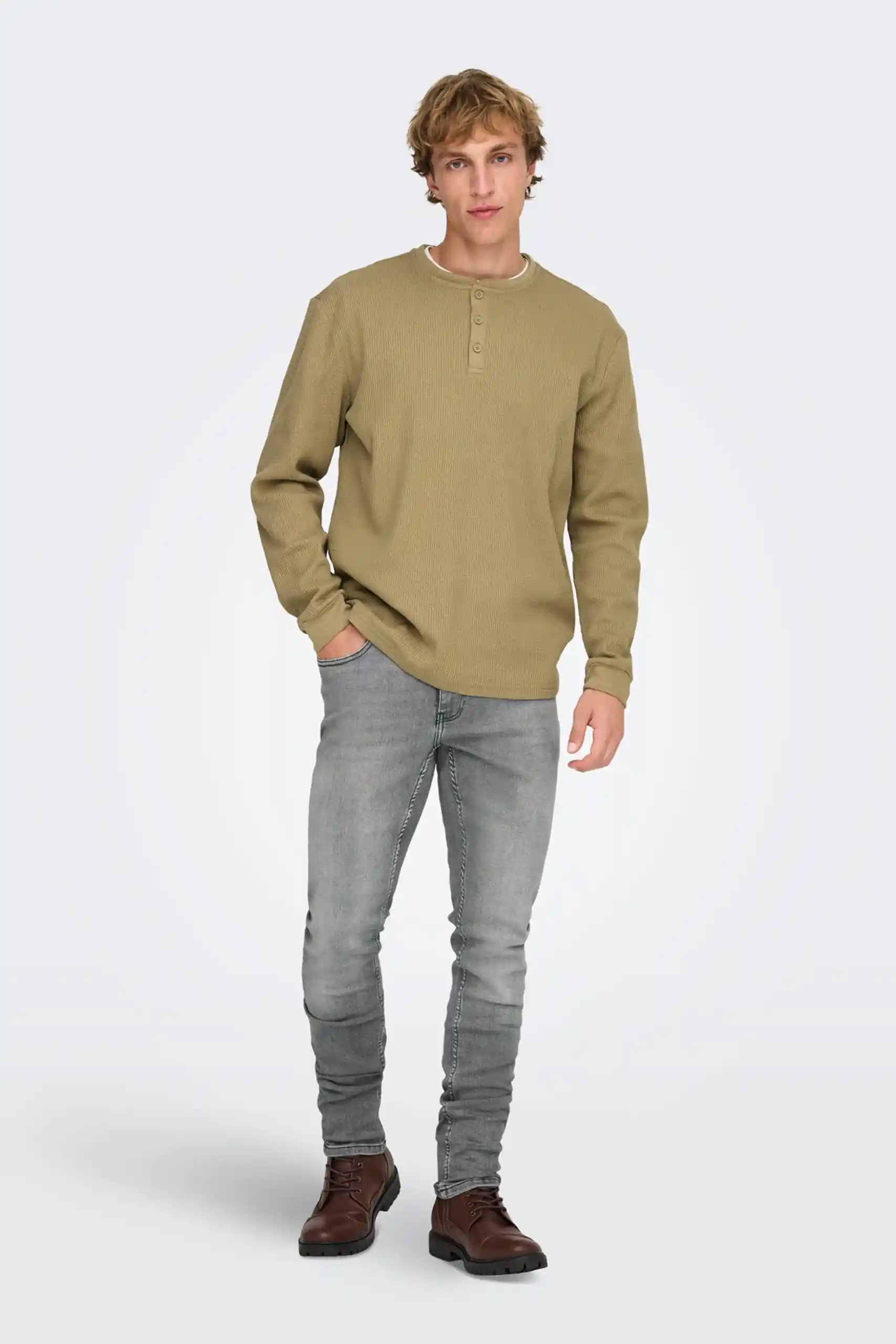 Only Sons Men’s Grey Slim Fit Jeans