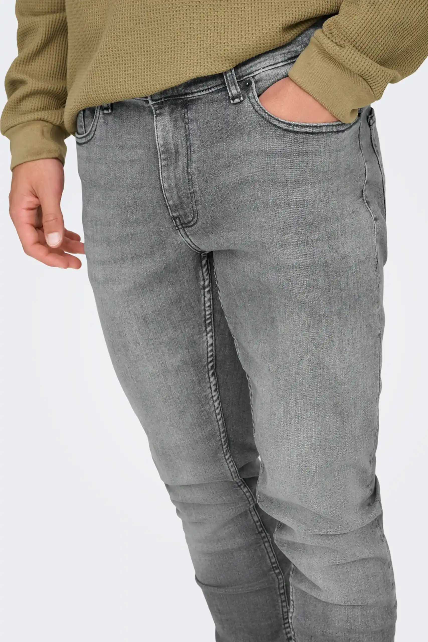 Only Sons Men’s Grey Slim Fit Jeans