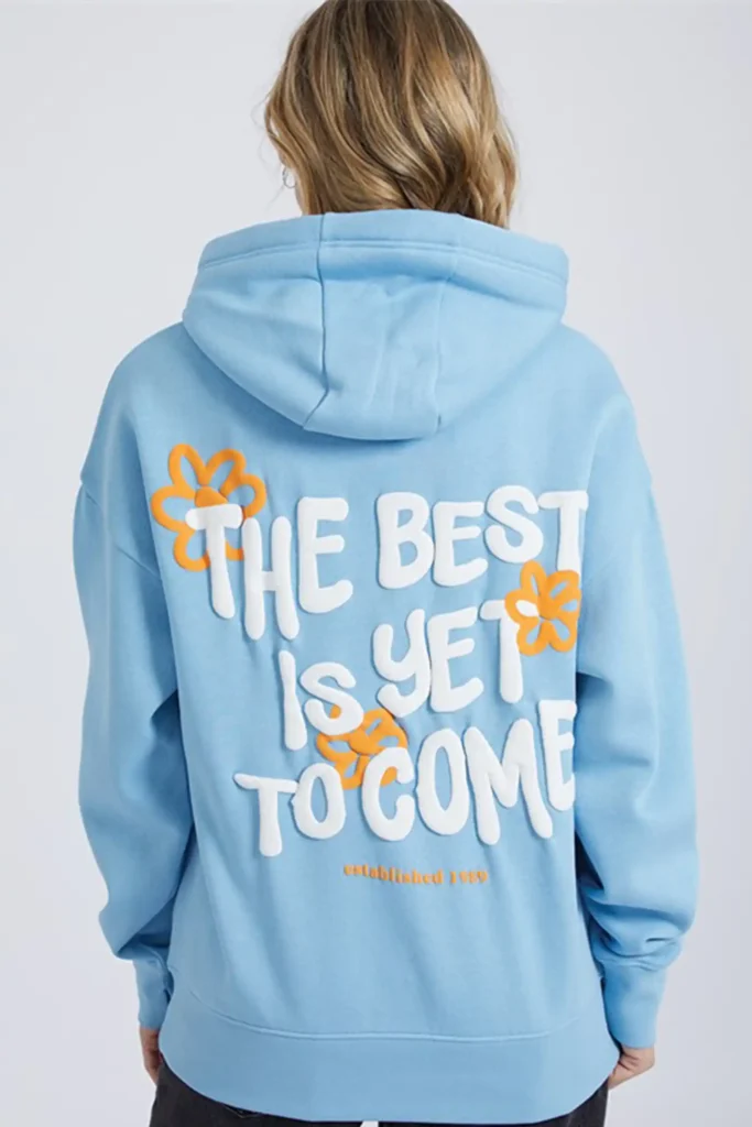 Bench women’s Italia hoodie in bright blue made from a soft cotton blend with a relaxed fit