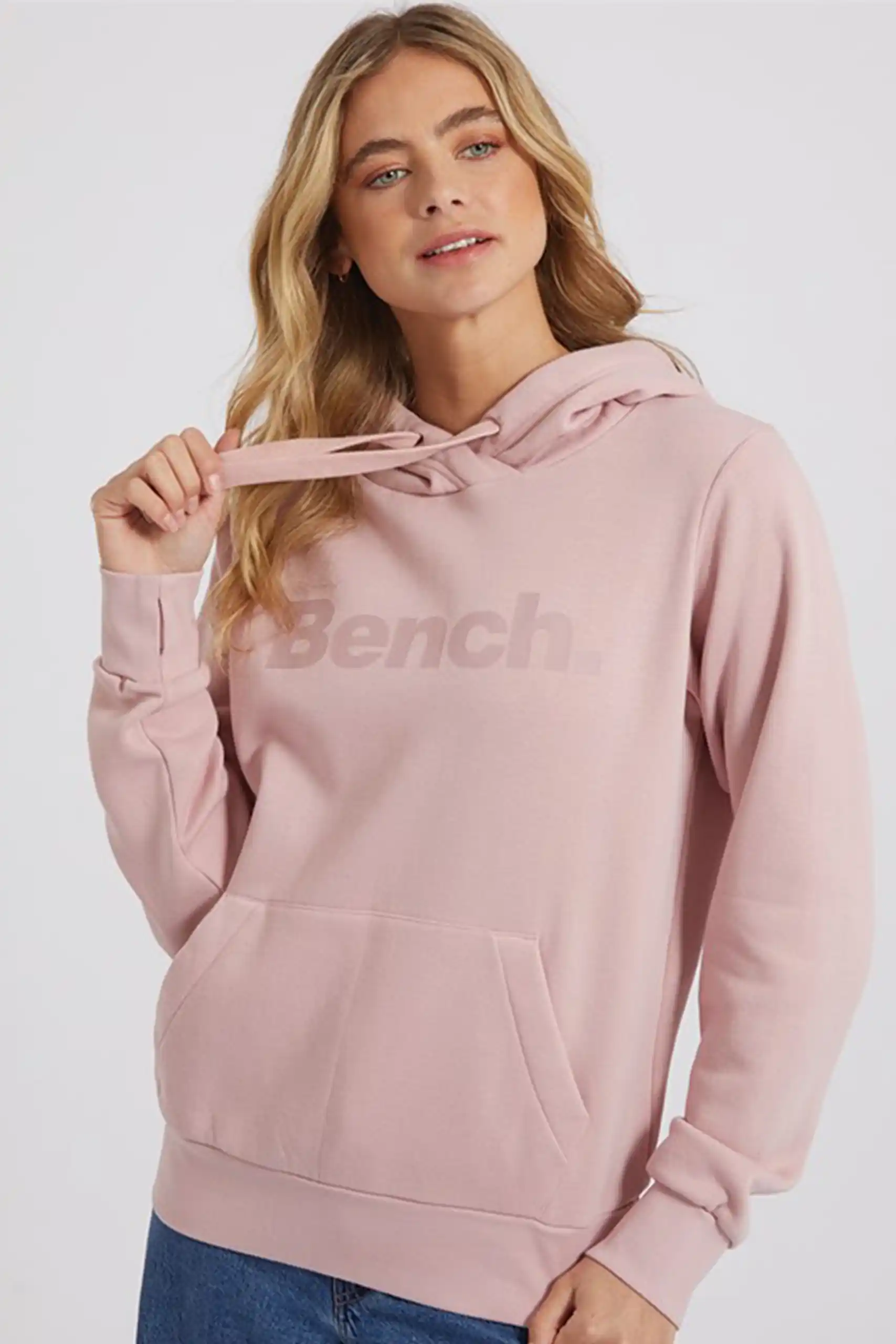 Women’s Lerenna oversized hoodie in light pink made from soft brushback fleece with a relaxed fit