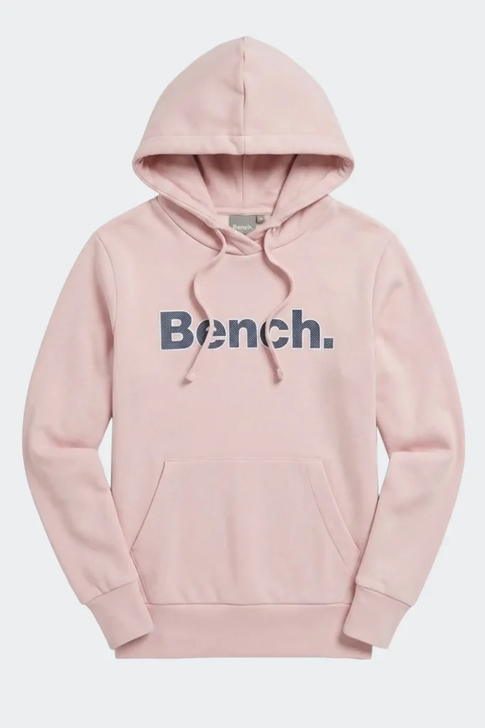 Women’s Dayla oversized hoodie in light pink made from soft brushback fleece with a relaxed fit