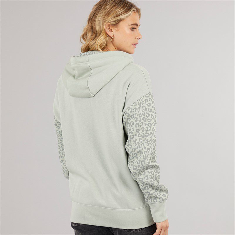 Women’s Liney zip thru hoodie in sage mint green color with a comfortable casual fit