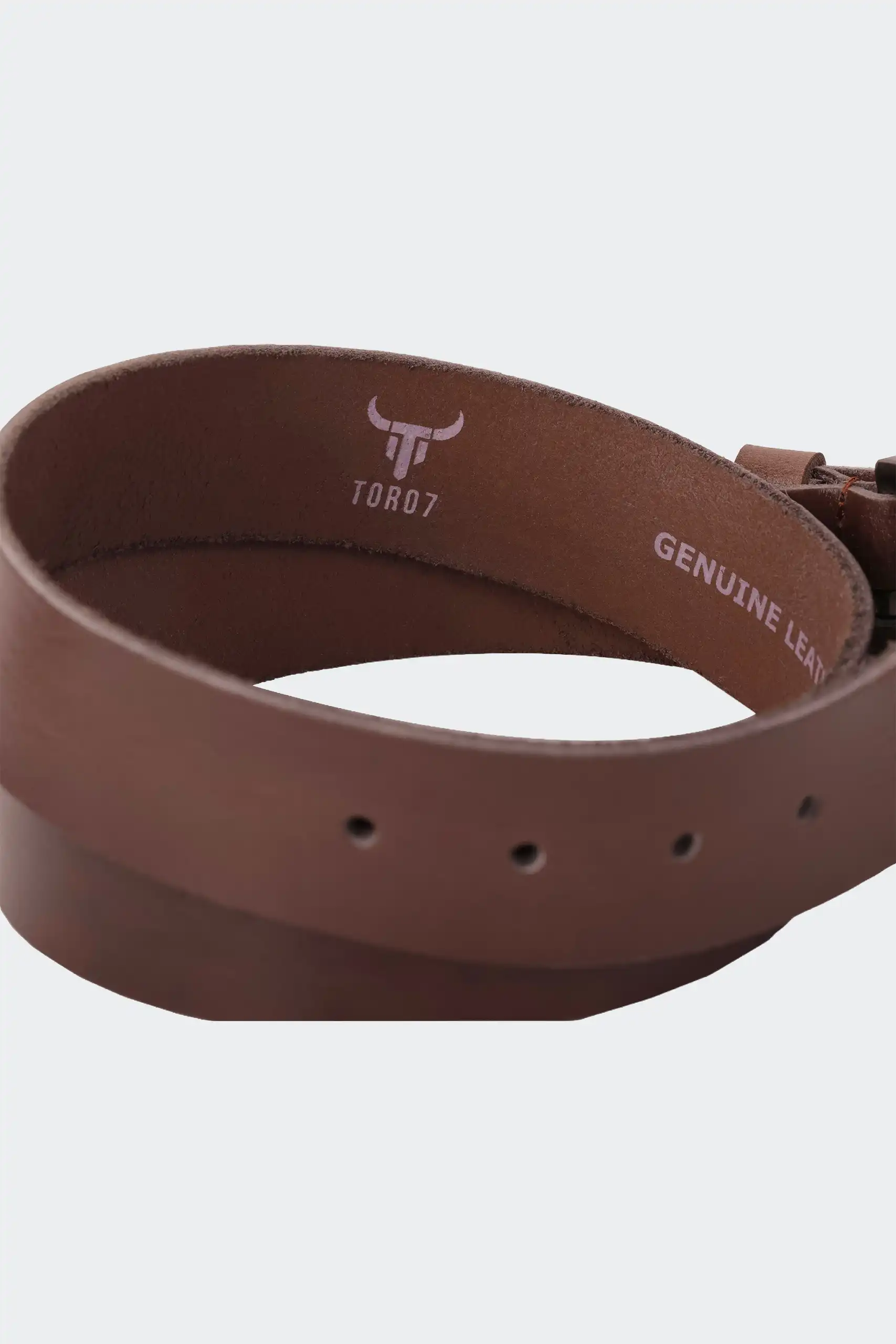 Premium tan cedar brown full-grain leather belt for men with alloy buckle