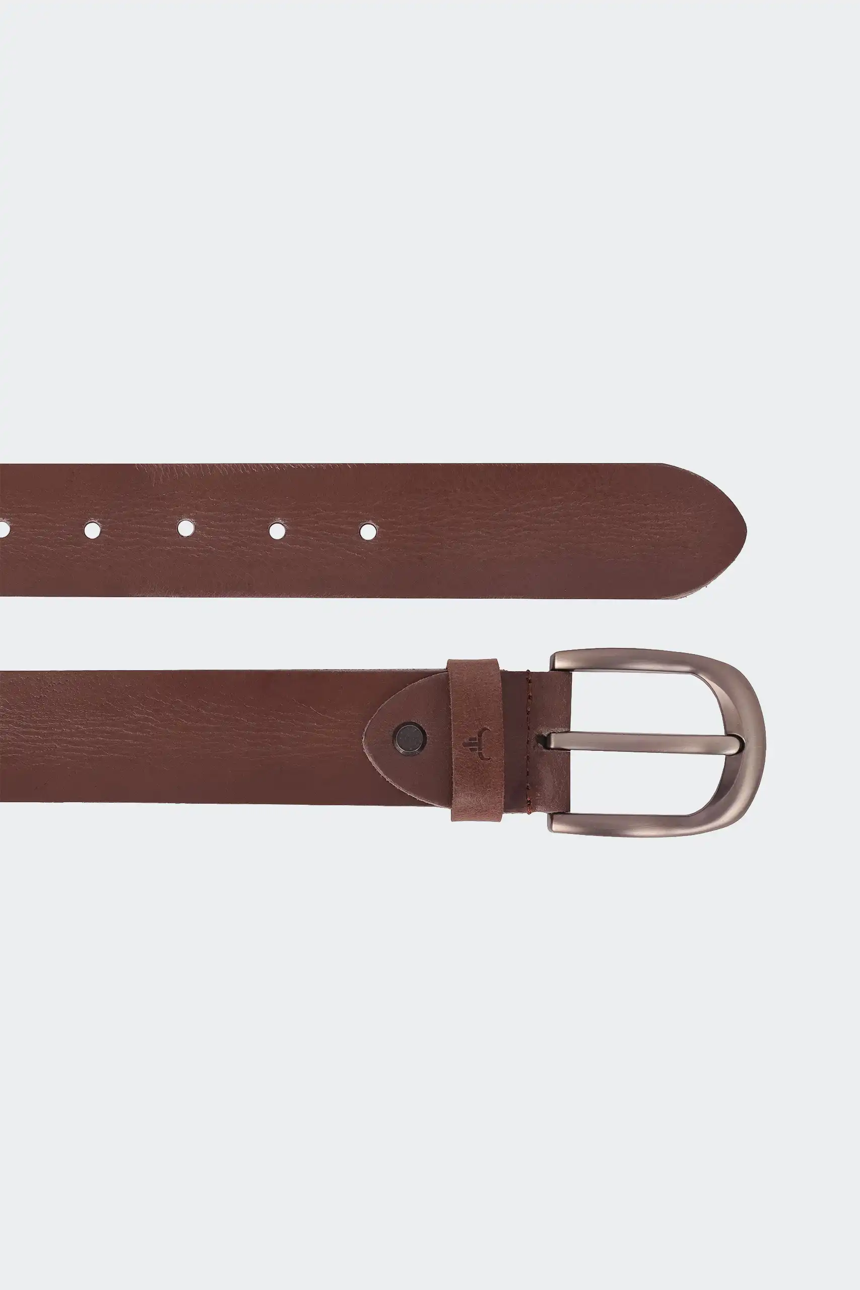 Premium tan cedar brown full-grain leather belt for men with alloy buckle