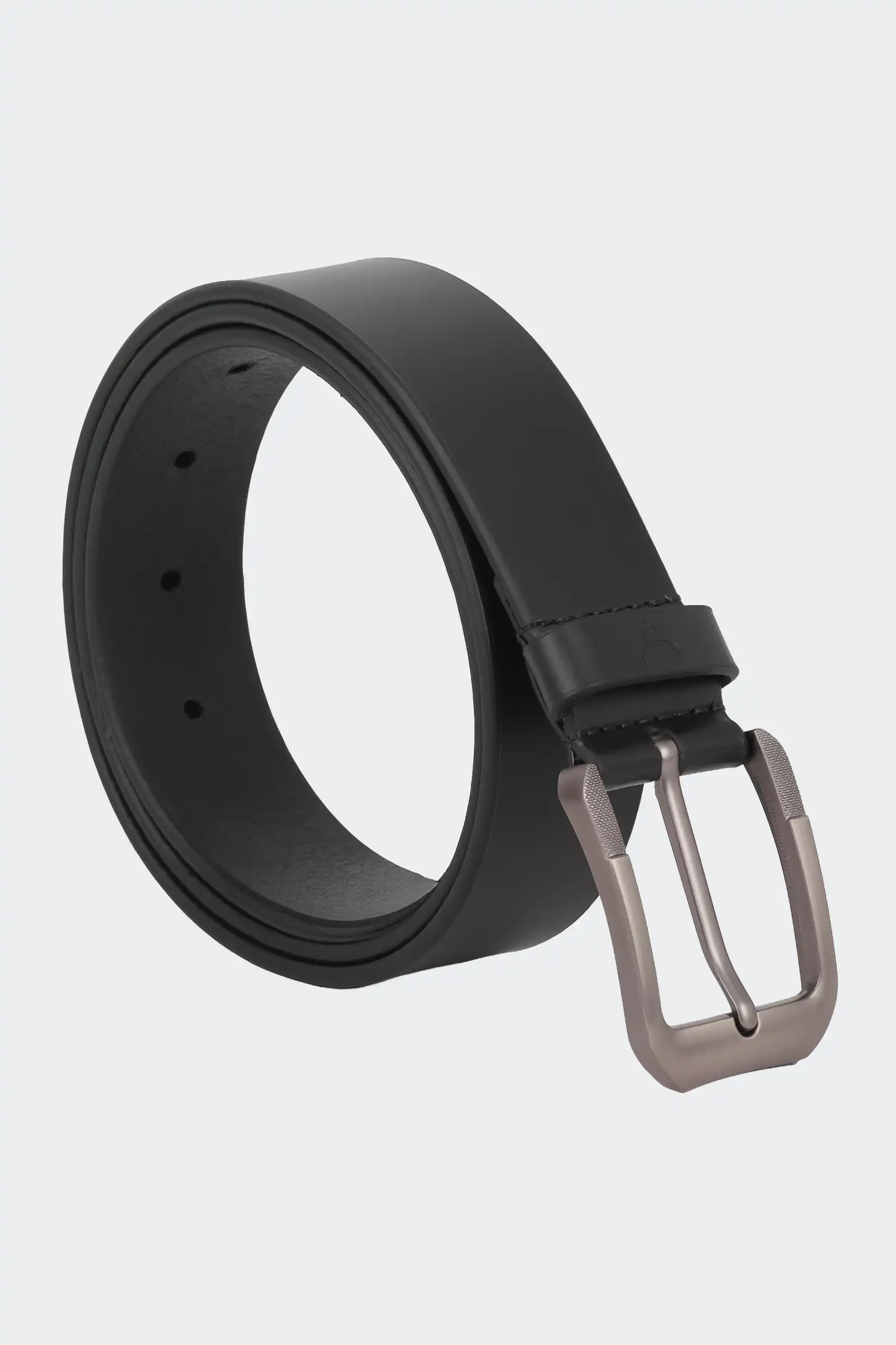 Premium 35mm black full-grain leather belt for men with alloy buckle