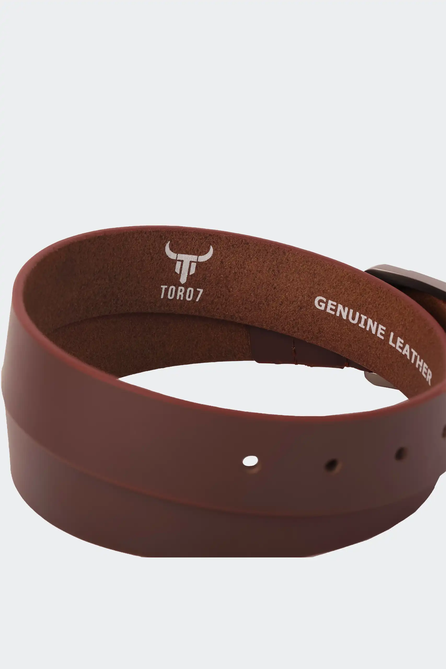 Premium 35mm brown full-grain leather belt for men with alloy buckle
