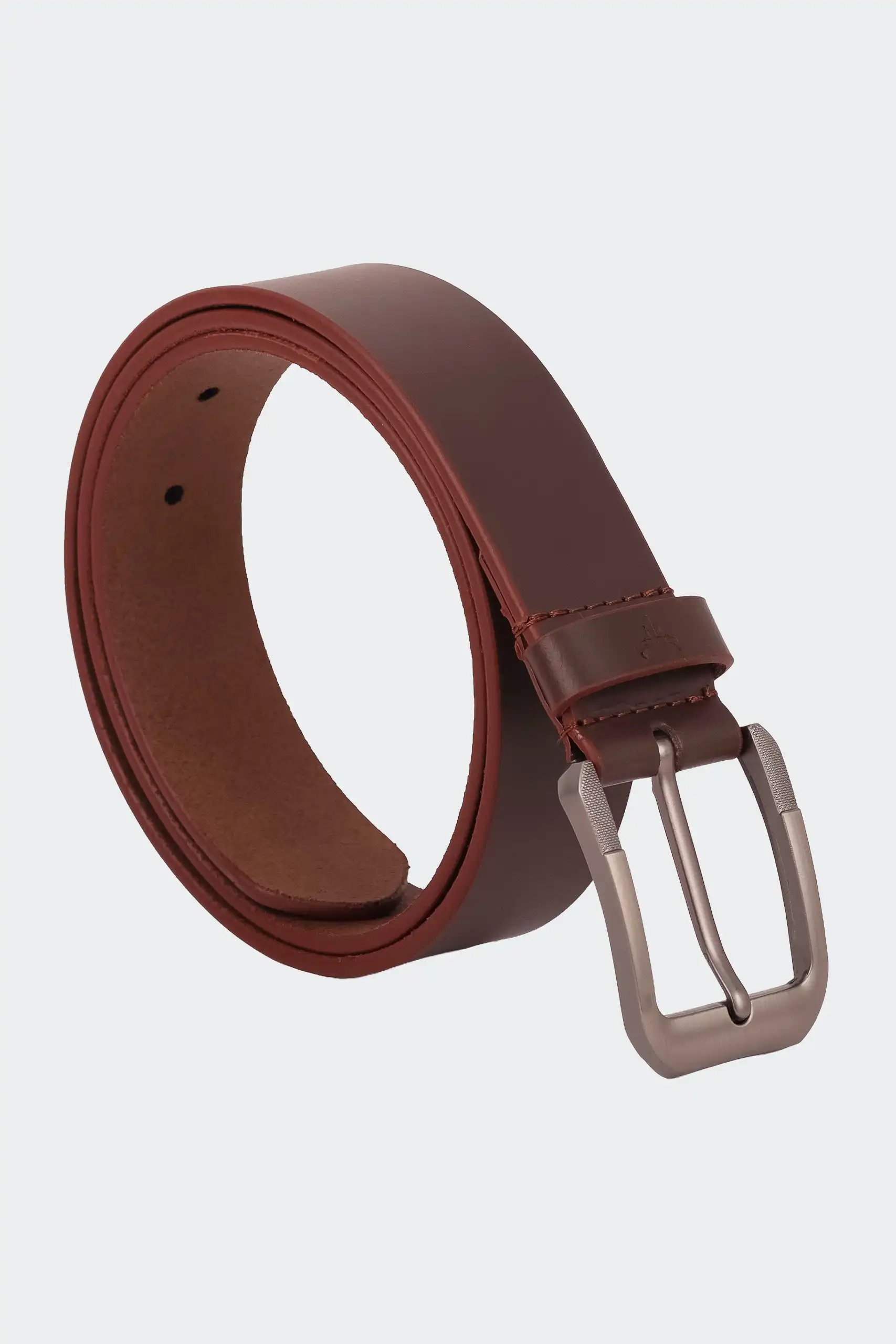 Premium 35mm brown full-grain leather belt for men with alloy buckle