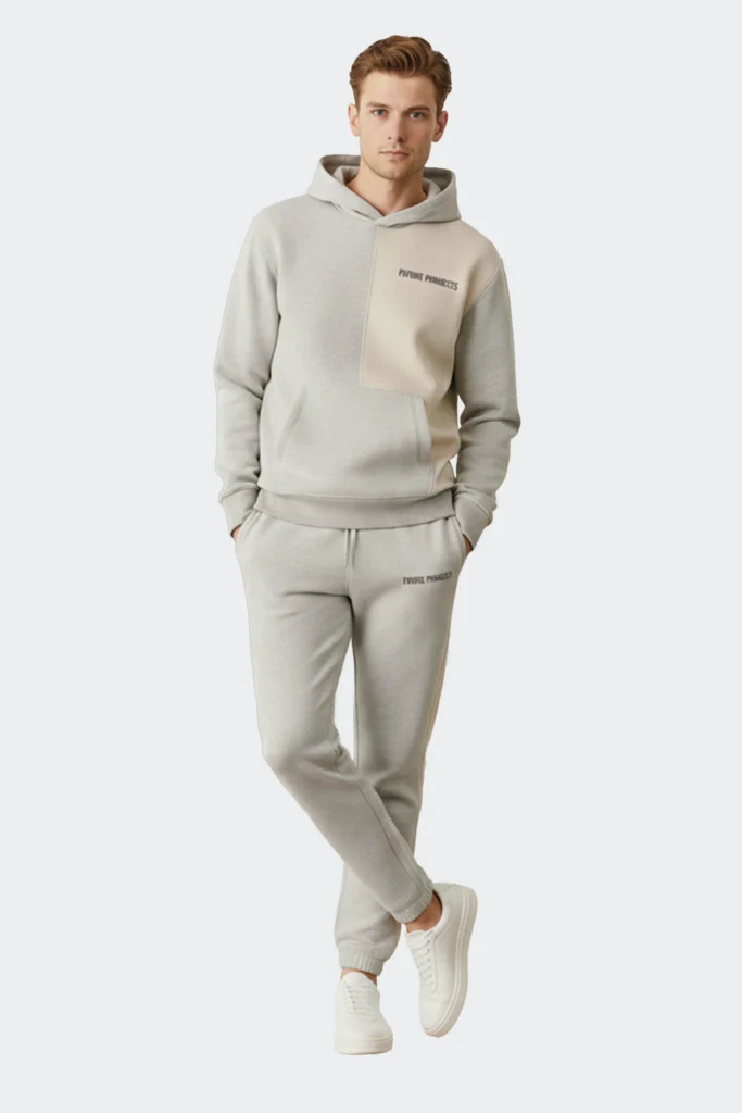 Premium tri-color hoodie and jogger set for men