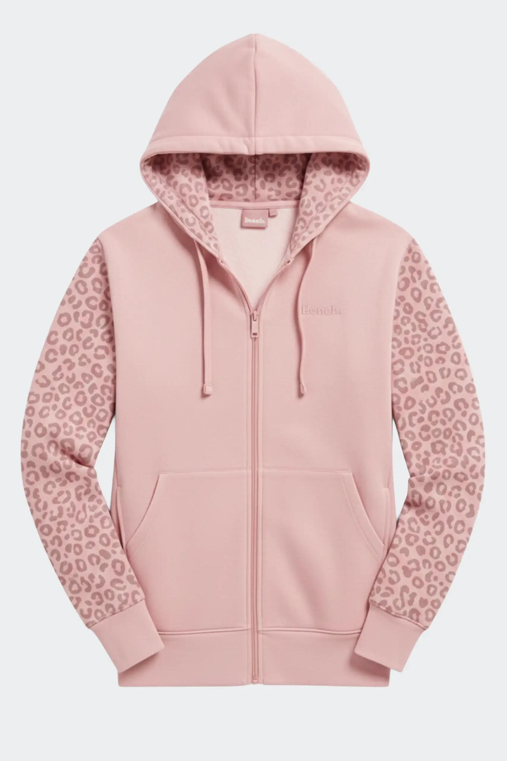 Women’s Liney zip thru hoodie in light dusky pink with a soft fabric and relaxed fit
