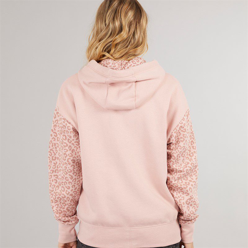 Women’s Liney zip thru hoodie in light dusky pink with a soft fabric and relaxed fit