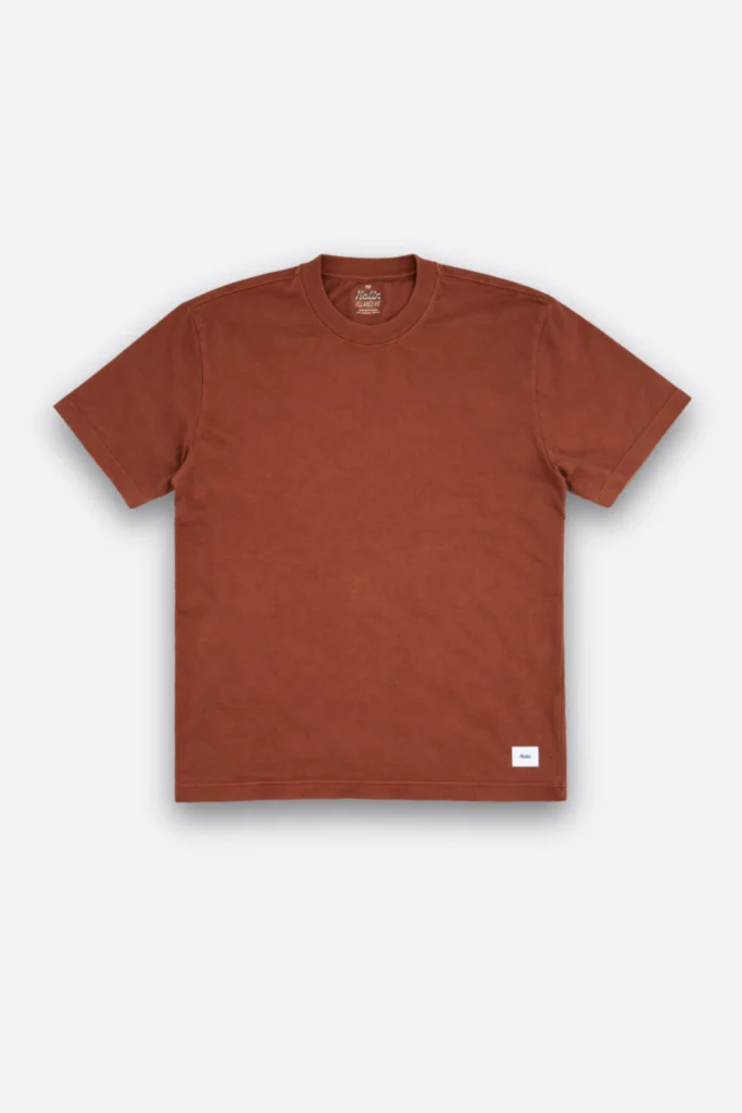 Men’s burnt clay cotton t-shirt with clean minimal design and soft breathable fabric